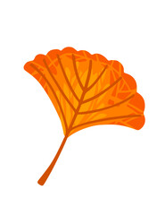 Wall Mural - Autumn orange leaf vector illustration isolated on white background