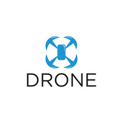 Wall Mural - drone logo with modern and simple design concept for technology