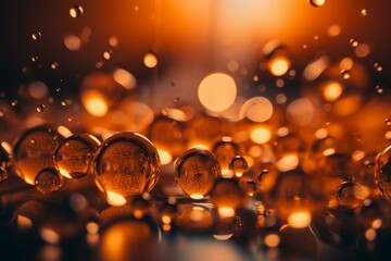 Wall Mural - abstract orange bokeh background. Generative AI
