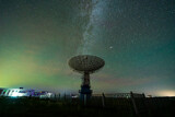 Fototapeta  - Radio telescopes and the Milky Way at night ,  Milky way panorama