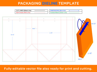 Wall Mural - 10x5x13 inch Shopping Bag Dieline Template