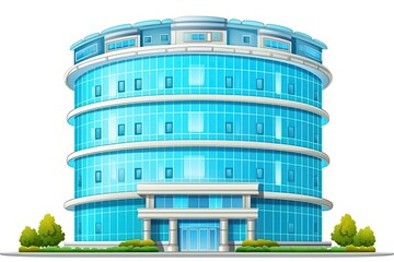 Wall Mural - large blue building against a white background. generative ai