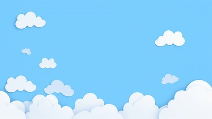 blue sky with white clouds background. 3d rendering, 3d illustration.generative ai