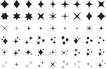 Wall Mural - Stars set icons.Shine icons. Christmas vector symbols isolated.Sparkle star icons.