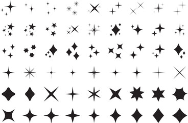 Wall Mural - Stars set icons.Shine icons. Christmas vector symbols isolated.Sparkle star icons.