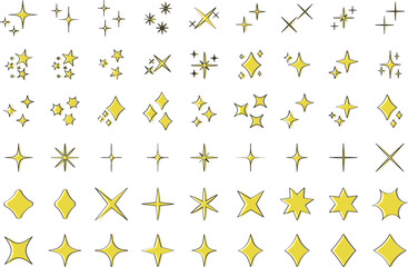 Wall Mural - Stars set icons.Shine icons. Christmas vector symbols isolated.Sparkle star icons.