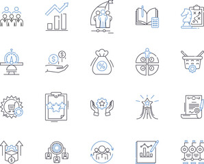 Wall Mural - Digital Transformation outline icons collection. digital, transformation, technology, automation, cloud, analytics, artificial vector and illustration concept set. intelligence, online, agile linear