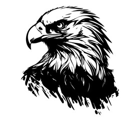 Wall Mural -  Eagle Face, Silhouettes Eagle Face SVG, black and white Eagle vector