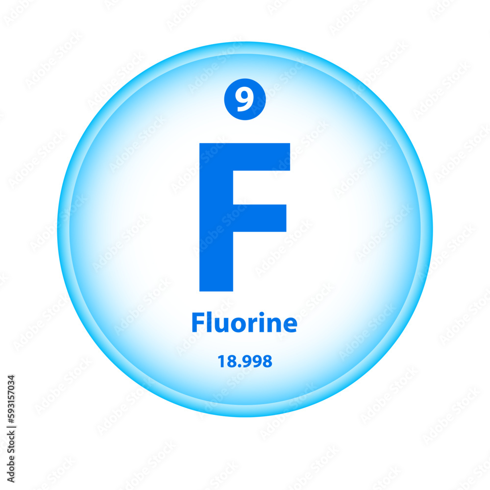 Fn Element Structure Chemical element Fluorine (F) symbol. Science atom table ...