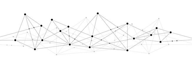 Fototapete - Data link network polygonal connect lines and dots technology background template.