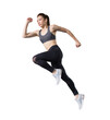 young asian fitness woman in sportwear  running  isolated .png exercise runner , jumping  girl , workout ,sport ,training