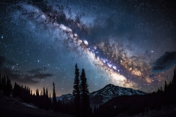 Wall Mural - Milky Way in the Night Sky. Generative AI