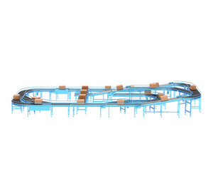 Wall Mural - Conveyor belt isolated on transparent background. 3d rendering - illustration