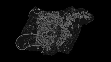 Wall Mural - animated hud infographic element virtual map of the area top view.