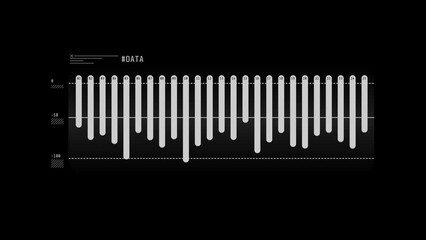 Wall Mural - animated hud infographic element negative values chart.