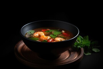 Food photography culinary art noodles with eggs