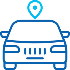 Wall Mural - car sharing, car with pointer thin line icon. modern vector illustration.