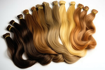 Color Hair Extensions For Blonde, Brown And Light Brown Colors, Exacting Precision. Generative AI