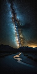 Wall Mural - Milky way stars at night. Generative AI
