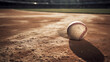Baseball on the Infield Chalk Line