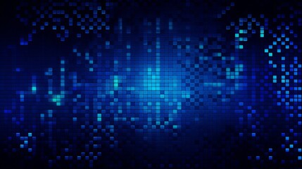 Digital technology background. Digital data square blue pattern pixel background Generative AI