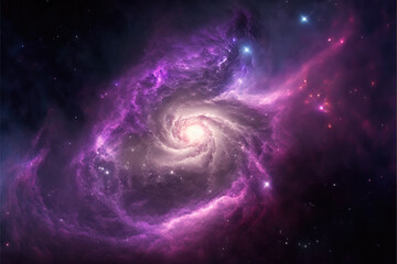 Wall Mural - Spiral Galaxy. Space with stars generative AI background