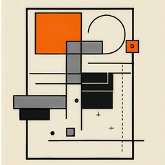 Wall Mural - illustration with with white, yellow and black different geometric images