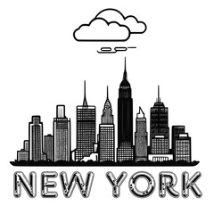 Wall Mural - New York skyline silhouette vector design