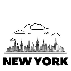 Wall Mural - New York skyline silhouette vector design