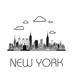 Wall Mural - New York skyline silhouette vector design