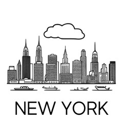 Wall Mural - New York skyline silhouette vector design