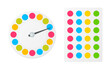 Twister Game Board and Mat with Color Circles Set Isolated on a White Background. Vector illustration of Leisure Concept