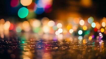 Wall Mural - Abstract lights blur bokeh background. Luxury colorful bokeh background. AI generative