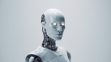 3d cyborg futuristic robot technology background created with generative ai