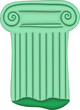 3d piece of green Greek column