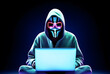 © May - Anonymous hacker with hoodie. Concept of hacking cybersecurity, cybercrime, cyberattack, etc.