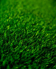 background of artificial green grass at the showroom of a large store.