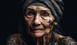 © OPPERMAN - Elderly woman with traditional tattoos. Generative AI.