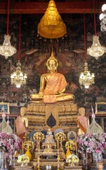 The Shrine of the Buddha at the Wat Arun Temple near the banks of the Chao Phraya River in the city of Bangkok in the Kingdom of Thailand