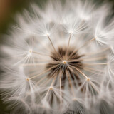 Fototapeta Dmuchawce - White dandelion flower. Illustration AI Generative