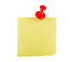 Pin Board 3d yellow note paper for notice message. 3D png element