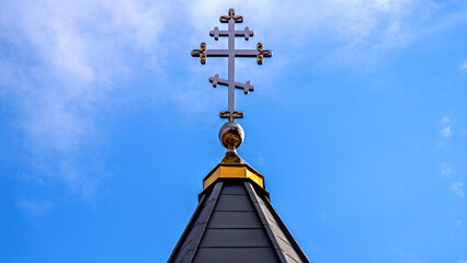 Wall Mural - General view and architectural details of the Orthodox Church of the Nativity of St. John the Baptist built in 1929 in the village of Stara Grzybowszczyzna in Podlasie, Poland.