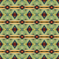 Wall Mural - Native American Southwest seamless pattern. Aztec geometric ornament. Indian print. Ethnic design wallpaper, fabric, cover, textile, rug, blanket.