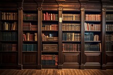 Books In The Library. With Old Books 3d Render 3d Illustration. AI-Generated