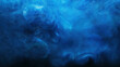 Shiny smoke. Glitter fluid. Ink water. Magic mist. Blue color particles texture paint vapor storm wave on dark black abstract background.