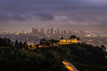 Wall Mural - Griffith Park and the Hollywood Hills at dawn