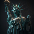 The statue of liberty on gray background