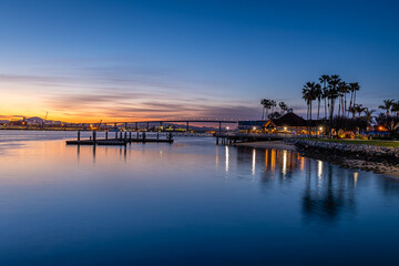 Wall Mural - Sunrise and the San Diego skyline from Coronado Island