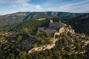 Poster - View to the ruins of medieval Miravet castle