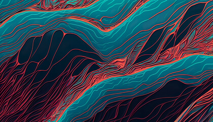 Wall Mural - Abstract Topographic Background - Generative AI